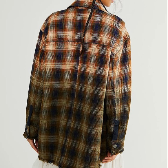 Free People anneli plaid shirt jacket shacket NWT - Picture 3 of 11